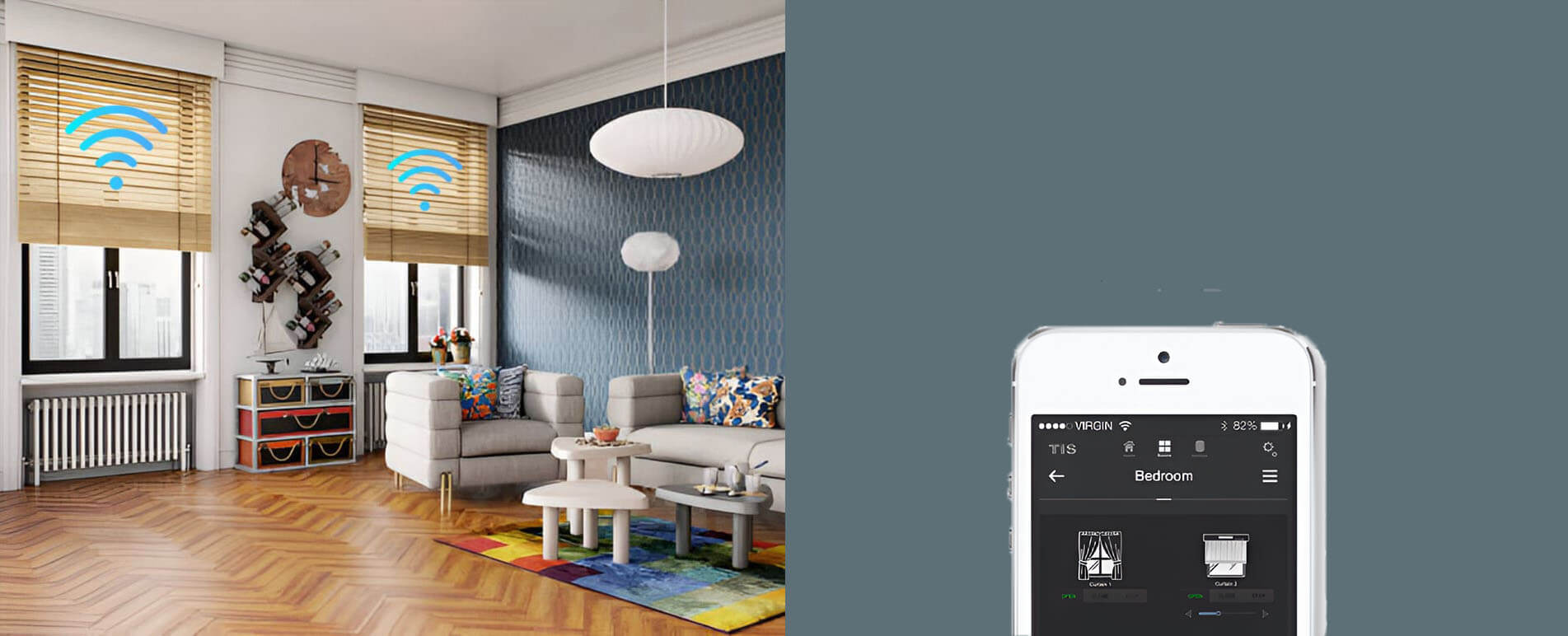 Interface mobile pour contrôler les volets connectés dans une maison domotique